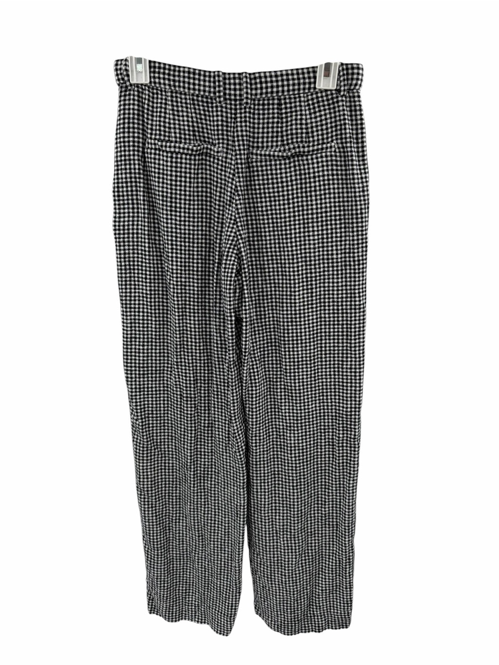 Abercrombie & Fitch Straight Leg Black & White Gingham Linen Blend Pants Size 2 - Picture 3 of 6